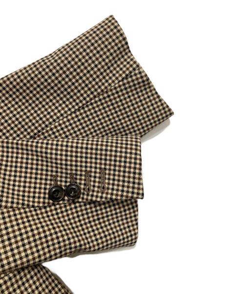 23区（ニジュウサンク）23区 (ニジュウサンク) ガンクラブチェックダブルジャケット パンツ ベージュ サイズ:36の古着・服飾アイテム