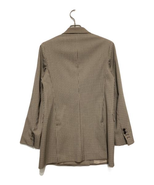 23区（ニジュウサンク）23区 (ニジュウサンク) ガンクラブチェックダブルジャケット パンツ ベージュ サイズ:36の古着・服飾アイテム