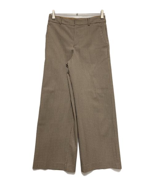 23区（ニジュウサンク）23区 (ニジュウサンク) ガンクラブチェックダブルジャケット パンツ ベージュ サイズ:36の古着・服飾アイテム