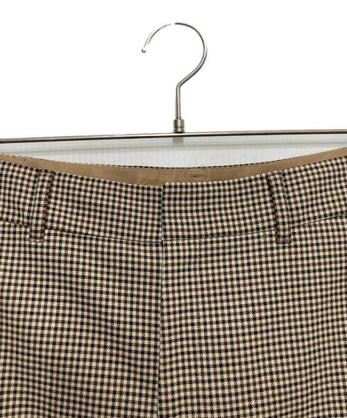 23区（ニジュウサンク）23区 (ニジュウサンク) ガンクラブチェックダブルジャケット パンツ ベージュ サイズ:36の古着・服飾アイテム