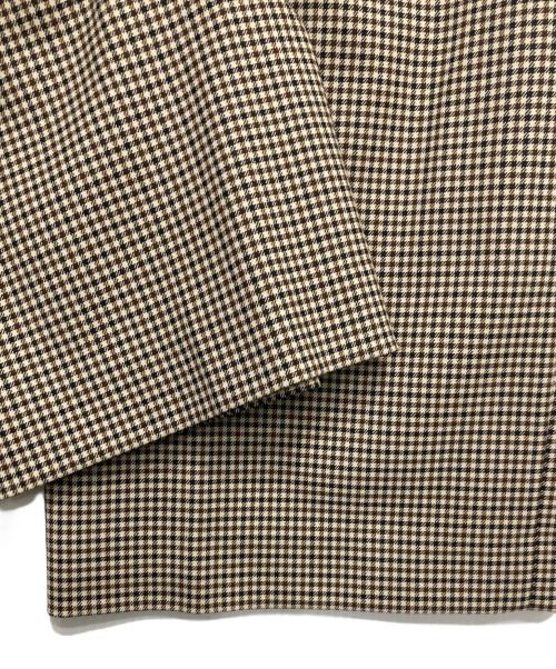 23区（ニジュウサンク）23区 (ニジュウサンク) ガンクラブチェックダブルジャケット パンツ ベージュ サイズ:36の古着・服飾アイテム