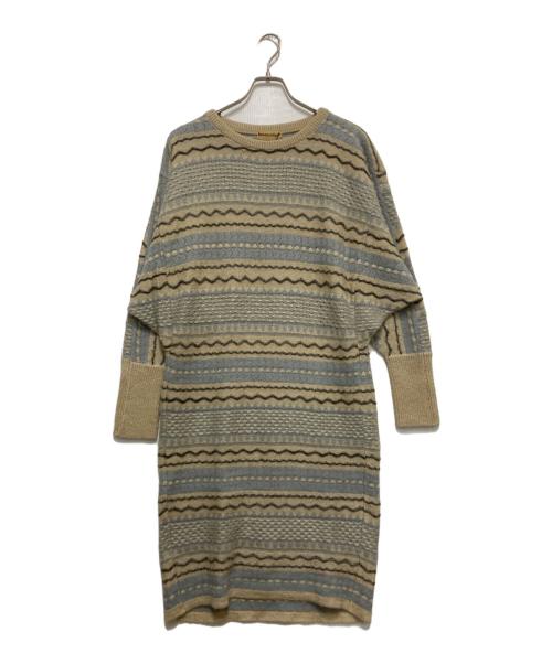 ISSEY MIYAKE（イッセイミヤケ）ISSEY MIYAKE (イッセイミヤケ) 70sイカニットワンピース ベージュ サイズ:不明の古着・服飾アイテム