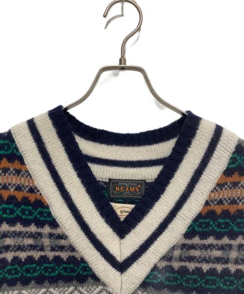 BEAMS PLUS（ビームスプラス）BEAMS PLUS (ビームスプラス) gim (ジム) 別注 Fair Isle Cricket Vest マルチカラー サイズ:Mの古着・服飾アイテム