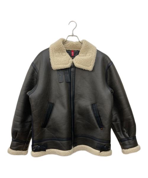ALPHA（アルファ）ALPHA (アルファ) B-3フェイクムートンフライトジャケット ブラウン サイズ:XLの古着・服飾アイテム
