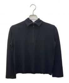 ISSEY MIYAKE（イッセイミヤケ）の古着「ナイロンハーフジッププルオーバー」｜ブラック