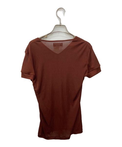 YOHJI YAMAMOTO（ヨウジヤマモト）YOHJI YAMAMOTO (ヨウジヤマモト) Vネックカットソー ブラウン サイズ:Mの古着・服飾アイテム