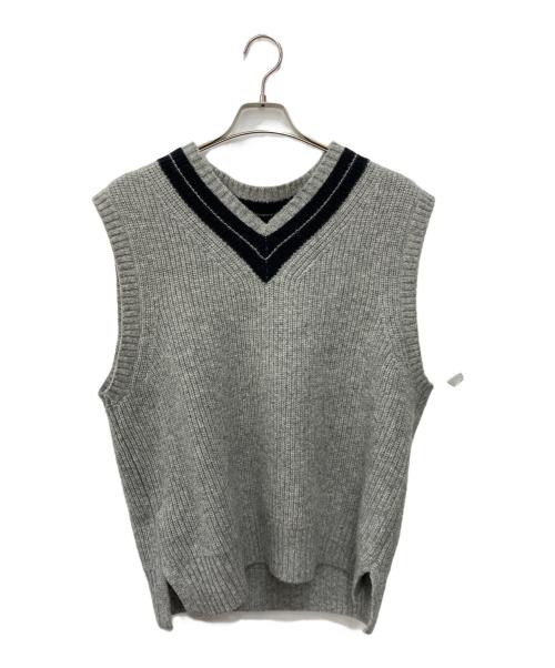 MHL（マーガレットハウエル）MHL (マーガレットハウエル) TOUGH WOOL RIB VEST グレー サイズ:Ⅼの古着・服飾アイテム