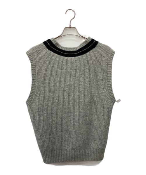 MHL（マーガレットハウエル）MHL (マーガレットハウエル) TOUGH WOOL RIB VEST グレー サイズ:Ⅼの古着・服飾アイテム