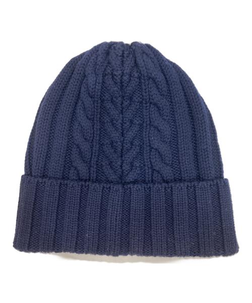 MONCLER（モンクレール）MONCLER (モンクレール) ロゴワッペンニット帽 ネイビーの古着・服飾アイテム