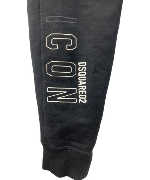 DSQUARED2（ディースクエアード）DSQUARED2 (ディースクエアード) ICON プリントスウェットパンツ ブラック サイズ:Ｌの古着・服飾アイテム