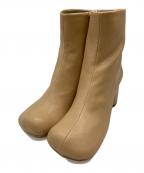 TODAYFULトゥデイフル）の古着「Square Short Boots」｜ベージュ