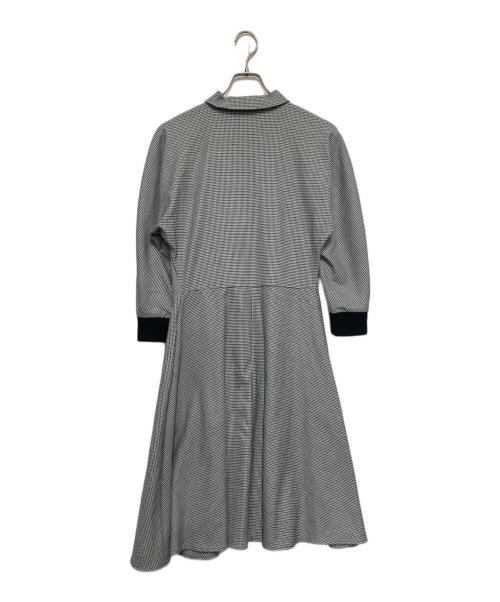 LACOSTE（ラコステ）LACOSTE (ラコステ) ハウンドトゥース柄プルオーバーシャツドレス ホワイト×ブルー サイズ:SIZE 34の古着・服飾アイテム