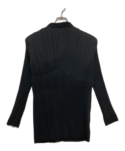 ISSEY MIYAKE（イッセイミヤケ）ISSEY MIYAKE (イッセイミヤケ) プリーツカーディガン ブラック サイズ:3の古着・服飾アイテム