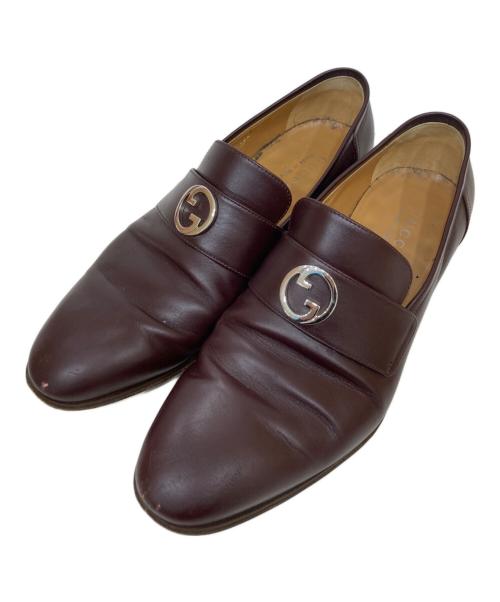 GUCCI（グッチ）GUCCI (グッチ) インターロッキングG レザー ローファー ブラウン サイズ:SIZE 10の古着・服飾アイテム