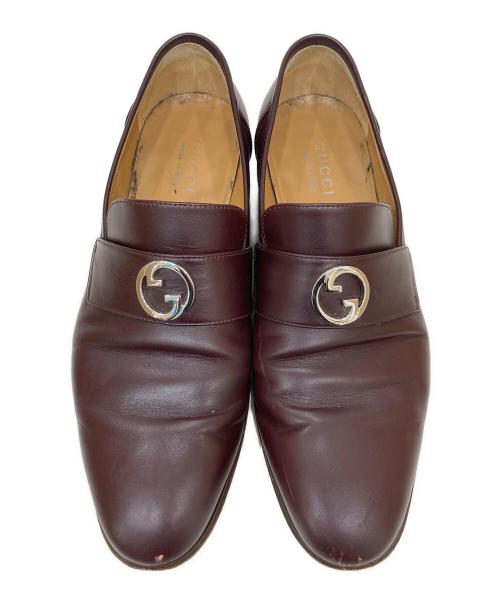 GUCCI（グッチ）GUCCI (グッチ) インターロッキングG レザー ローファー ブラウン サイズ:SIZE 10の古着・服飾アイテム