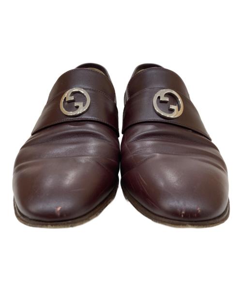 GUCCI（グッチ）GUCCI (グッチ) インターロッキングG レザー ローファー ブラウン サイズ:SIZE 10の古着・服飾アイテム