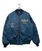 AVIREXアヴィレックス）の古着「リフレクトステンシル MA-1 フライトジャケット」｜ネイビー