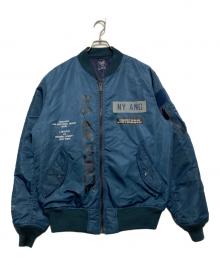 AVIREX（アヴィレックス）の古着「リフレクトステンシル MA-1 フライトジャケット」｜ネイビー