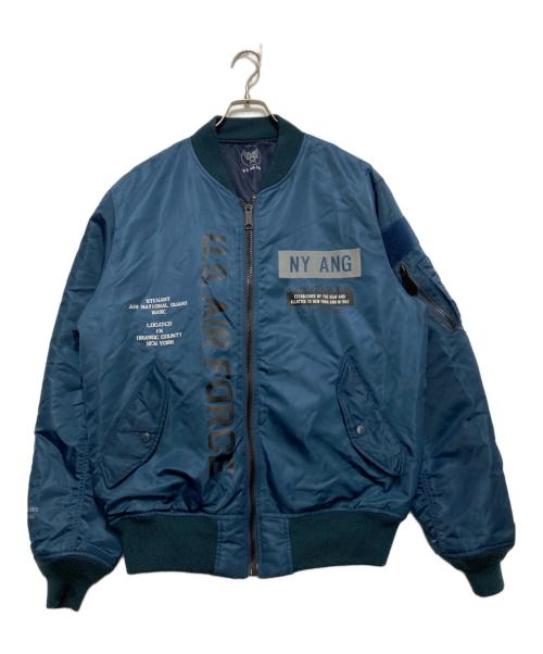 AVIREX（アヴィレックス）AVIREX (アヴィレックス) リフレクトステンシル MA-1 フライトジャケット ネイビー サイズ:2XLの古着・服飾アイテム