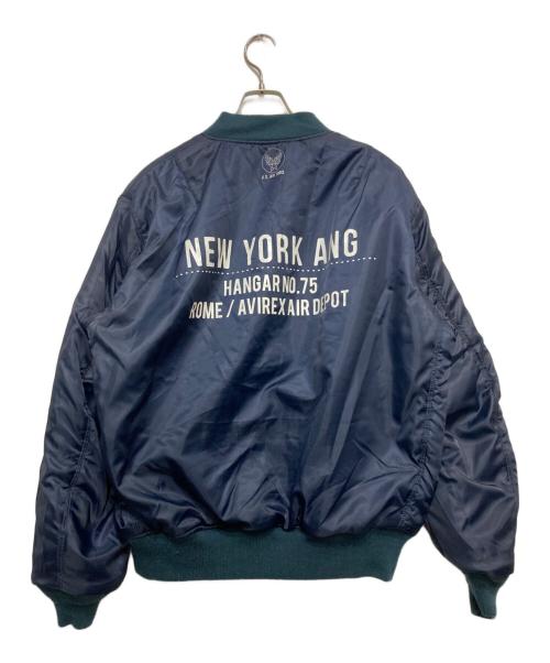 AVIREX（アヴィレックス）AVIREX (アヴィレックス) リフレクトステンシル MA-1 フライトジャケット ネイビー サイズ:2XLの古着・服飾アイテム