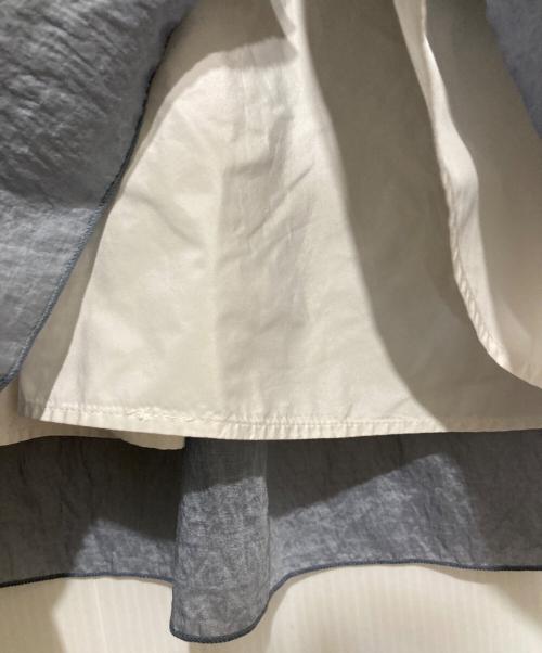 Jolie mignon（ジョリ―ミニョン）jolie mignon (ジョリ―ミニョン) リボン付きシャンブレースカート ブルー サイズ:36～40の古着・服飾アイテム