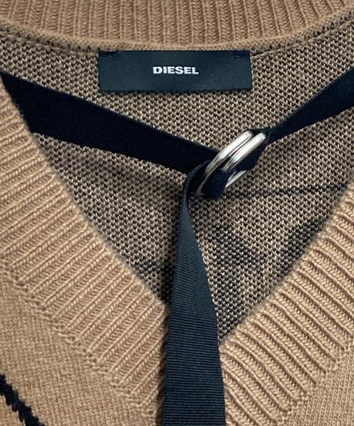 DIESEL（ディーゼル）DIESEL (ディーゼル) ニットワンピース ベージュ サイズ:XXSの古着・服飾アイテム