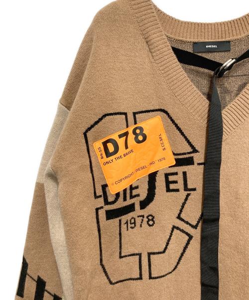 DIESEL（ディーゼル）DIESEL (ディーゼル) ニットワンピース ベージュ サイズ:XXSの古着・服飾アイテム