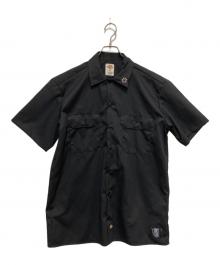 Dickies×htc（ディッキーズ×エイチティーシー）の古着「Short Sleeve Work Shirt Flower Stone」｜ブラック