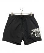BUDS POOLバッズプール）の古着「CLASSIC LOGO SIDE PRINT NYLON SHORTS」｜ブラック