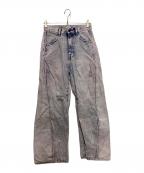 freadaフリーダ）の古着「配色カーブデニム」｜ピンク