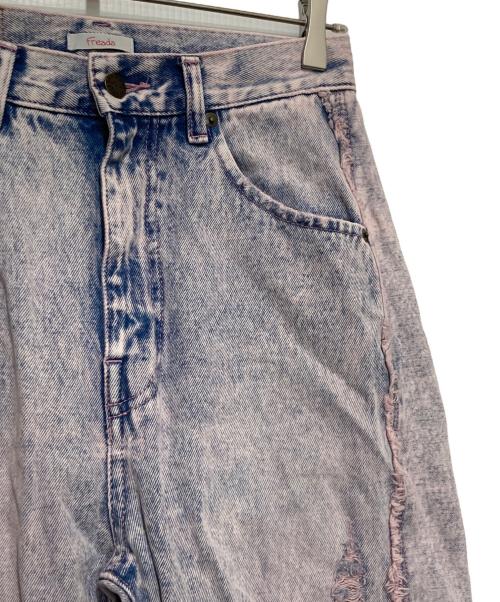 freada（フリーダ）Freada (フリーダ) 配色カーブデニム ピンク サイズ:Sの古着・服飾アイテム