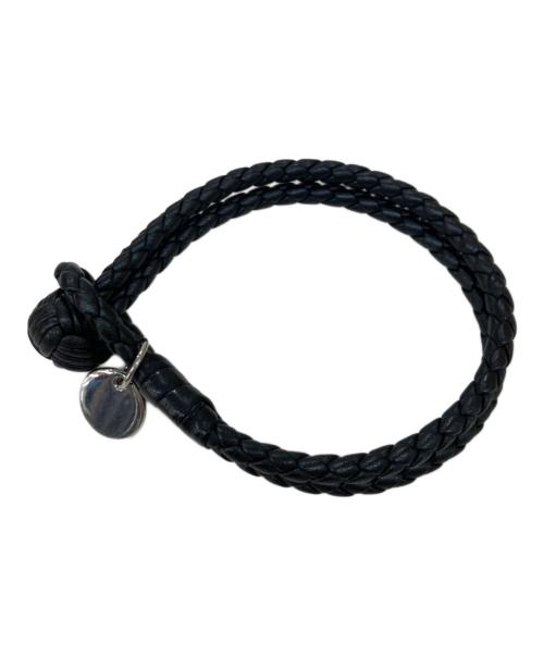BOTTEGA VENETA（ボッテガベネタ）BOTTEGA VENETA (ボッテガベネタ) イントレチャートブレスレット ブラックの古着・服飾アイテム