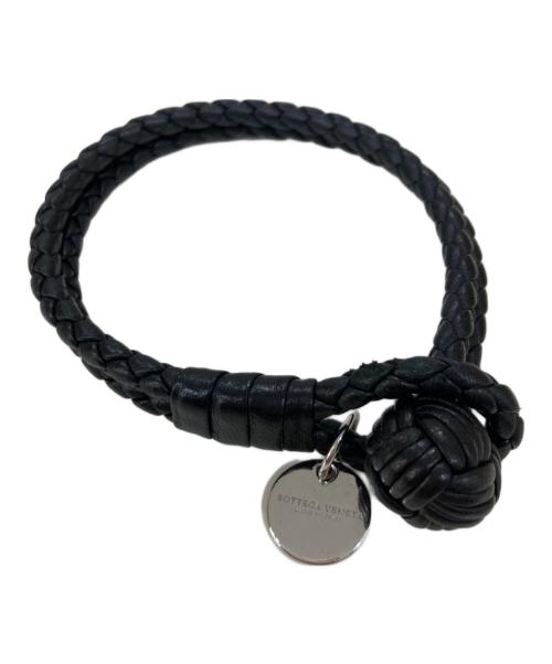 BOTTEGA VENETA（ボッテガベネタ）BOTTEGA VENETA (ボッテガベネタ) イントレチャートブレスレット ブラックの古着・服飾アイテム