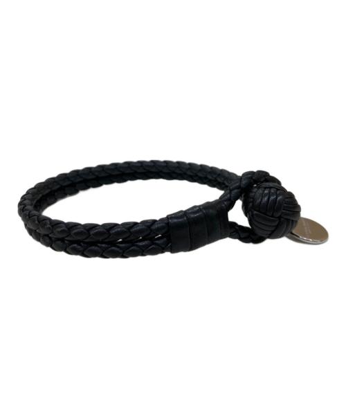 BOTTEGA VENETA（ボッテガベネタ）BOTTEGA VENETA (ボッテガベネタ) イントレチャートブレスレット ブラックの古着・服飾アイテム