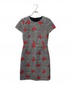 BROOKS BROTHERSブルックスブラザーズ）の古着「半袖チェックワンピース」｜ホワイト×ブラック