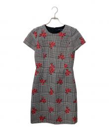 BROOKS BROTHERS（ブルックスブラザーズ）の古着「半袖チェックワンピース」｜ホワイト×ブラック