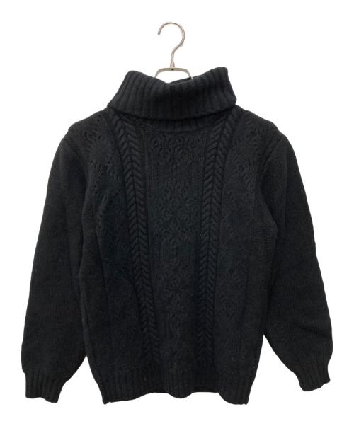 INIS MEAIN（イニシュマン）INIS MEAIN (イニシュマン) タートルネックウールケーブルニット ブラック サイズ:Sの古着・服飾アイテム