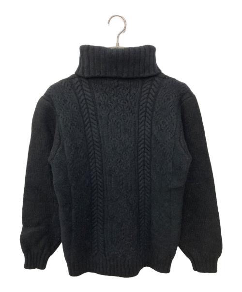 INIS MEAIN（イニシュマン）INIS MEAIN (イニシュマン) タートルネックウールケーブルニット ブラック サイズ:Sの古着・服飾アイテム