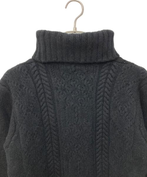 INIS MEAIN（イニシュマン）INIS MEAIN (イニシュマン) タートルネックウールケーブルニット ブラック サイズ:Sの古着・服飾アイテム