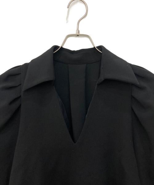 LANVIN en Bleu（ランバンオンブルー）LANVIN en Bleu (ランバンオンブルー) ダブルクロススキッパーシャツブラウス ブラック サイズ:38の古着・服飾アイテム