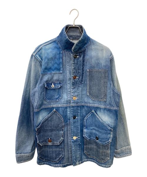 FDMTL（ファンダメンタル）FDMTL (ファンダメンタル) パッチワークカバーオール インディゴ サイズ:5の古着・服飾アイテム