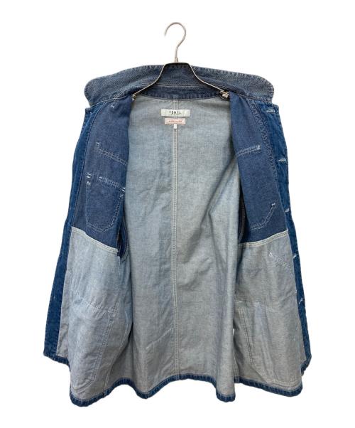 FDMTL（ファンダメンタル）FDMTL (ファンダメンタル) パッチワークカバーオール インディゴ サイズ:5の古着・服飾アイテム