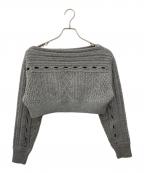 FELICO EMI FUNAYAMAフィティコ）の古着「CABLE KNIT SHORT JUMPER」｜グレー