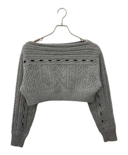 FELICO EMI FUNAYAMA（フィティコ）FELICO EMI FUNAYAMA (フィティコ) CABLE KNIT SHORT JUMPER グレー サイズ:36の古着・服飾アイテム
