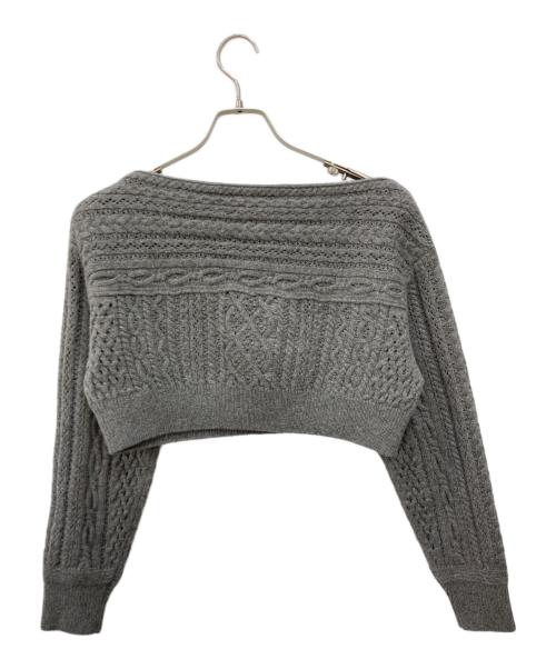 FELICO EMI FUNAYAMA（フィティコ）FELICO EMI FUNAYAMA (フィティコ) CABLE KNIT SHORT JUMPER グレー サイズ:36の古着・服飾アイテム