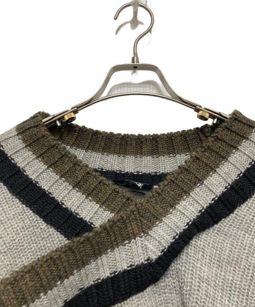 soduk（スドーク）soduk (スドーク) up side down knit top グレー サイズ:不明の古着・服飾アイテム