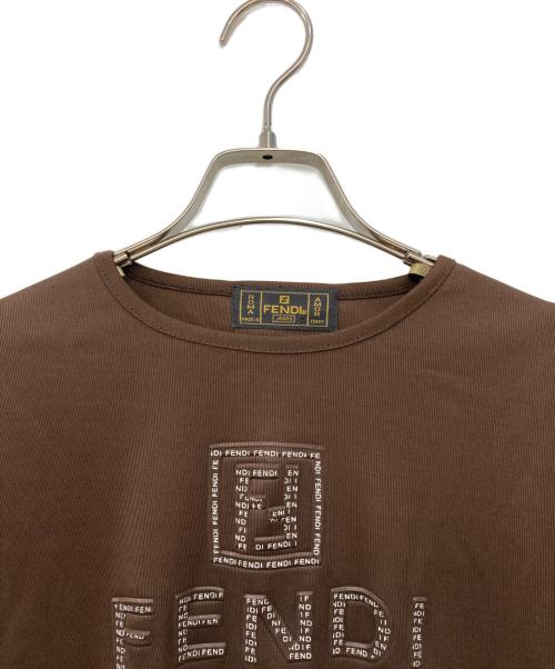 FENDI（フェンディ）FENDI (フェンディ) エンボスロゴプリントカットソー ブラウン サイズ:不明の古着・服飾アイテム