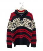 POLO SPORTポロスポーツ）の古着「ノルディック柄カウチンハンドニット」｜ブラック