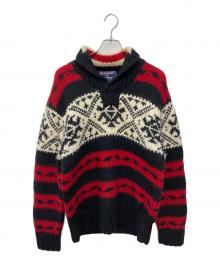 POLO SPORT（ポロスポーツ）の古着「ノルディック柄カウチンハンドニット」｜ブラック