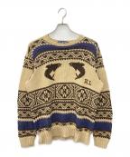 POLO SPORTポロスポーツ）の古着「90’s Hand Knit」｜ベージュ